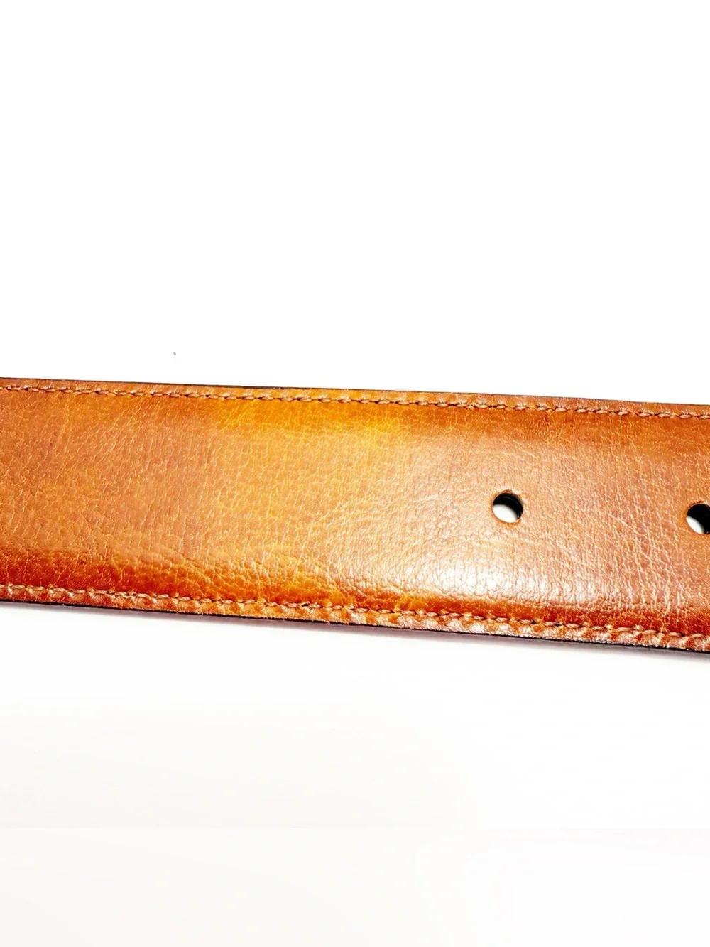 Men's Reversible Black/Brown Leather Dress Belt with Brushed Silver Buckle
